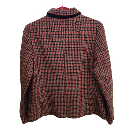 Talbots NWT Shetland Aberdeen Plaid Wool Blend Blazer Red Tan Navy Size 8p - Picture 3 of 10